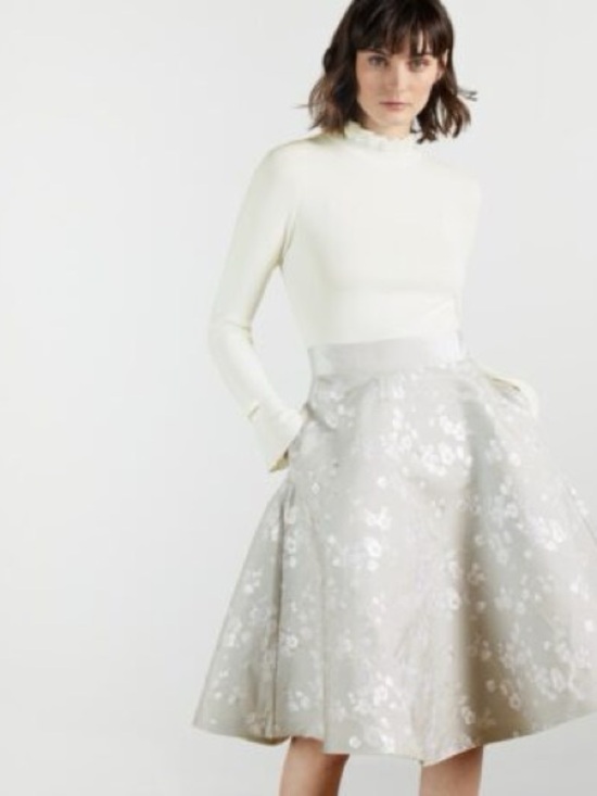 Ted Baker Dresses & Skirts - Ted Baker • NWOT Silver Floral A-Line Skirt PTP 14-18” size 1